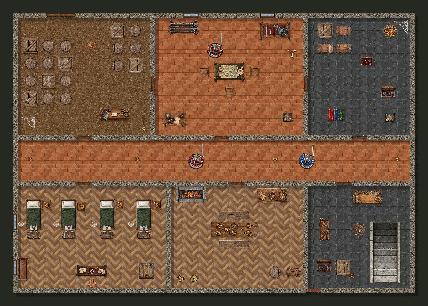The Black Key Hideout — 28 by 20 square map