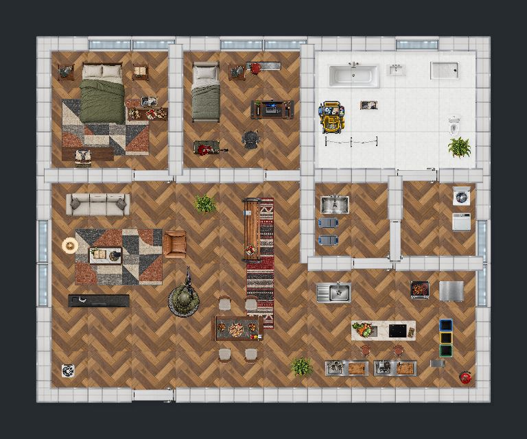 Harborview Apartment — 12 by 10 square map